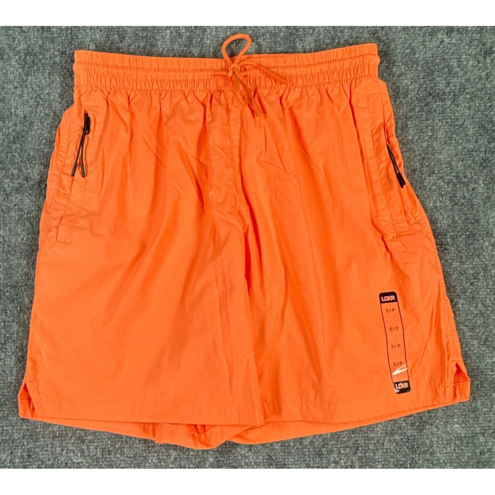 LCKR All Around 6 Inch Shorts Mens Small Orange Athletic Mesh Lined NWT